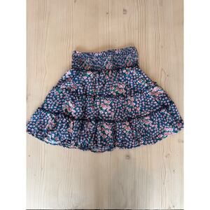 American Eagle Floral Blue and Pink Ruffled Mini Skirt size XS